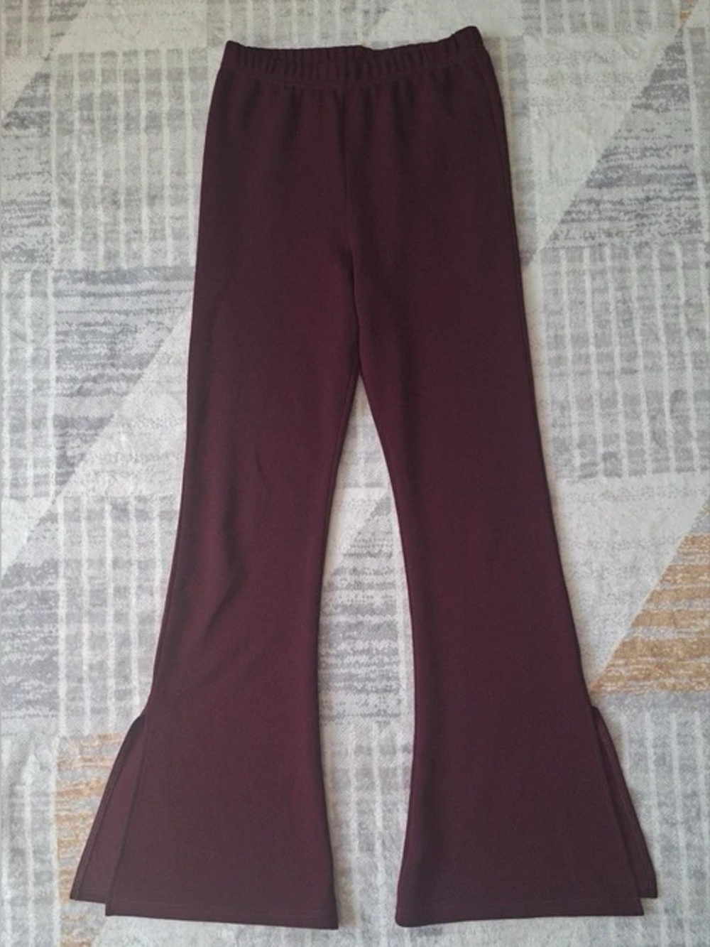Black Lace-Up Flare Pants with Eyelet Detail